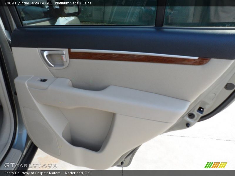 Platinum Sage / Beige 2009 Hyundai Santa Fe GLS