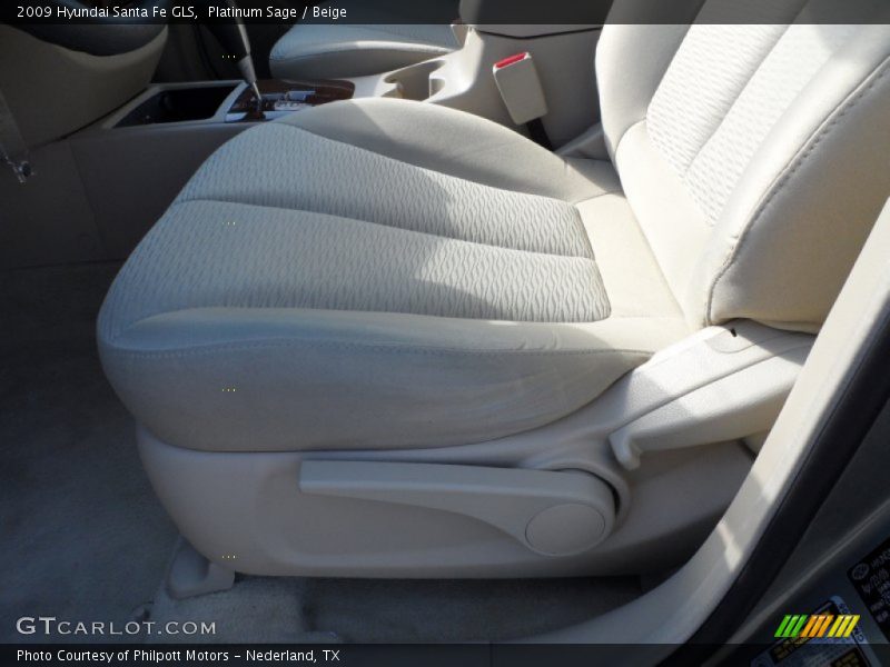 Platinum Sage / Beige 2009 Hyundai Santa Fe GLS