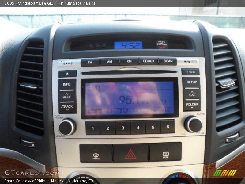 Platinum Sage / Beige 2009 Hyundai Santa Fe GLS