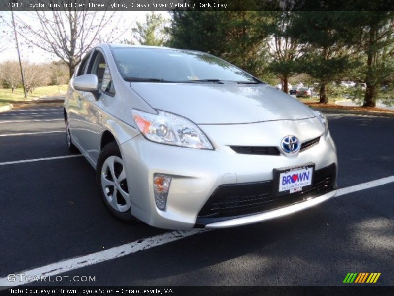 Classic Silver Metallic / Dark Gray 2012 Toyota Prius 3rd Gen Three Hybrid