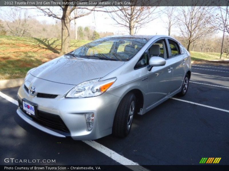 Classic Silver Metallic / Dark Gray 2012 Toyota Prius 3rd Gen Three Hybrid