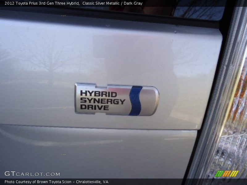 Classic Silver Metallic / Dark Gray 2012 Toyota Prius 3rd Gen Three Hybrid