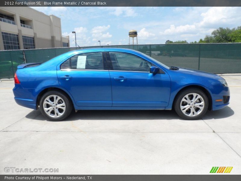 Blue Flame Metallic / Charcoal Black 2012 Ford Fusion SE