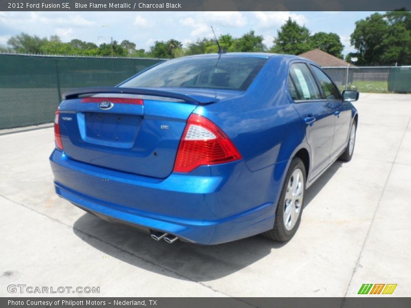 Blue Flame Metallic / Charcoal Black 2012 Ford Fusion SE