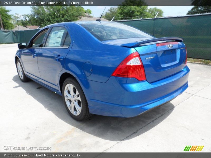 Blue Flame Metallic / Charcoal Black 2012 Ford Fusion SE