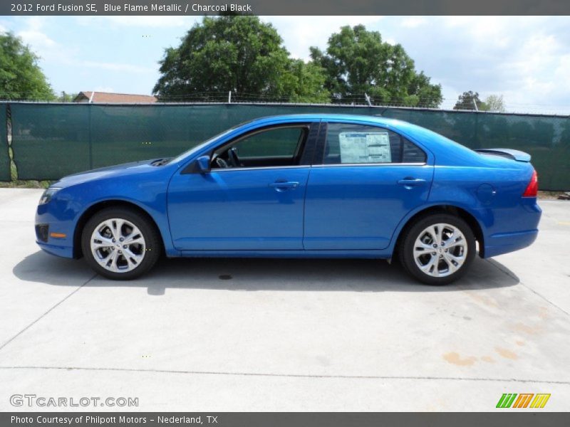 Blue Flame Metallic / Charcoal Black 2012 Ford Fusion SE