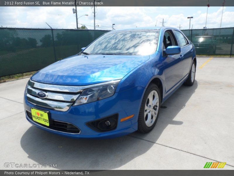 Blue Flame Metallic / Charcoal Black 2012 Ford Fusion SE