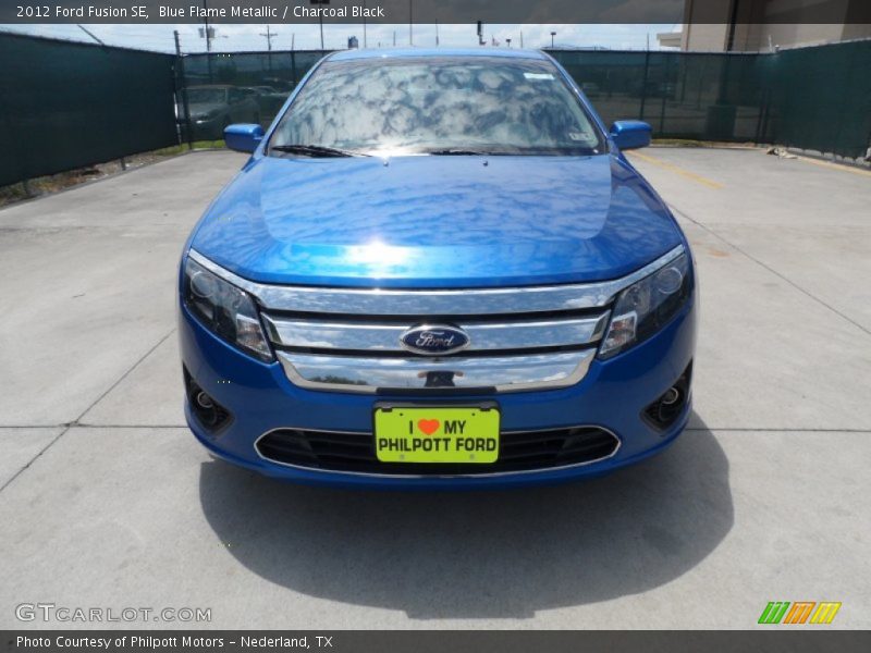 Blue Flame Metallic / Charcoal Black 2012 Ford Fusion SE