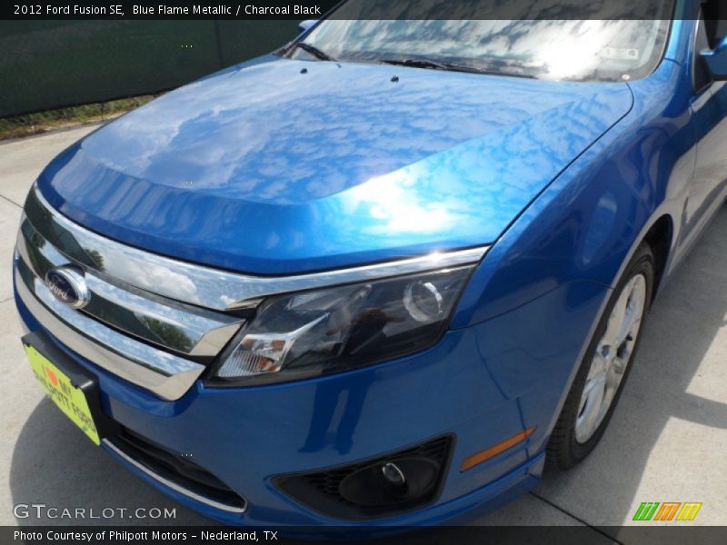 Blue Flame Metallic / Charcoal Black 2012 Ford Fusion SE