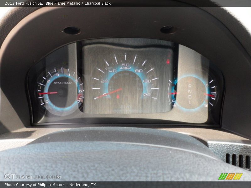 Blue Flame Metallic / Charcoal Black 2012 Ford Fusion SE