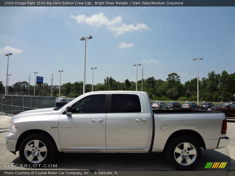 Bright Silver Metallic / Dark Slate/Medium Graystone 2009 Dodge Ram 1500 Big Horn Edition Crew Cab