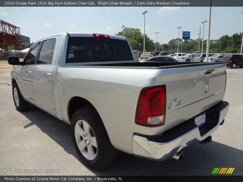 Bright Silver Metallic / Dark Slate/Medium Graystone 2009 Dodge Ram 1500 Big Horn Edition Crew Cab