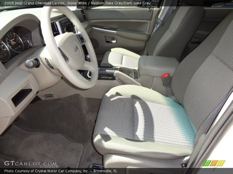Stone White / Medium Slate Gray/Dark Slate Gray 2009 Jeep Grand Cherokee Laredo