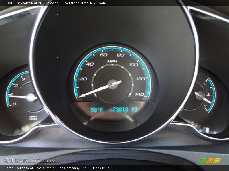 Silverstone Metallic / Ebony 2008 Chevrolet Malibu LT Sedan