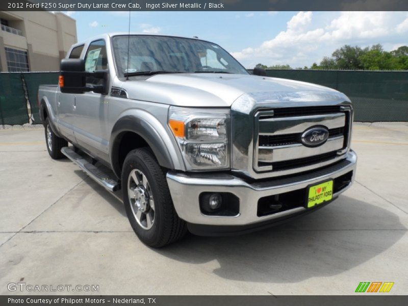 Ingot Silver Metallic / Black 2012 Ford F250 Super Duty Lariat Crew Cab