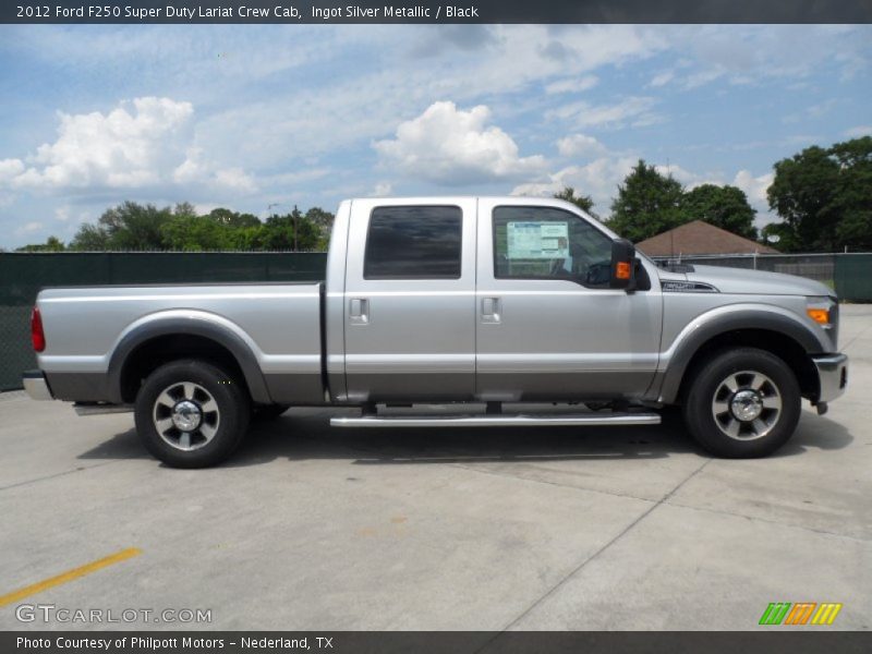 Ingot Silver Metallic / Black 2012 Ford F250 Super Duty Lariat Crew Cab
