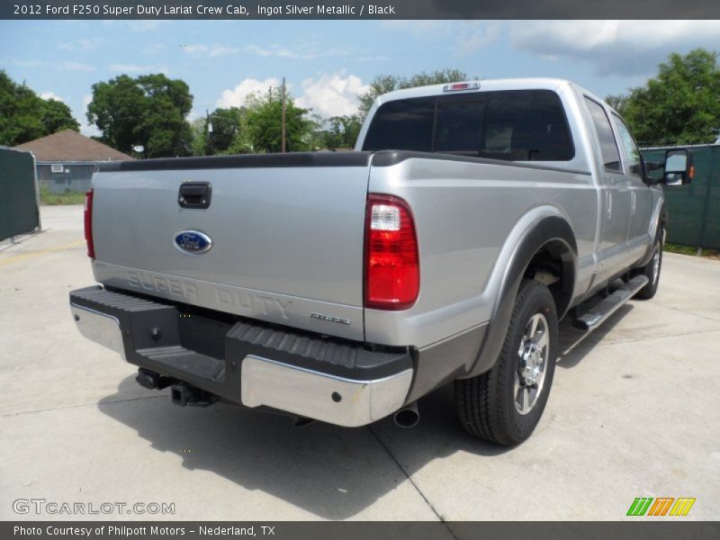 Ingot Silver Metallic / Black 2012 Ford F250 Super Duty Lariat Crew Cab