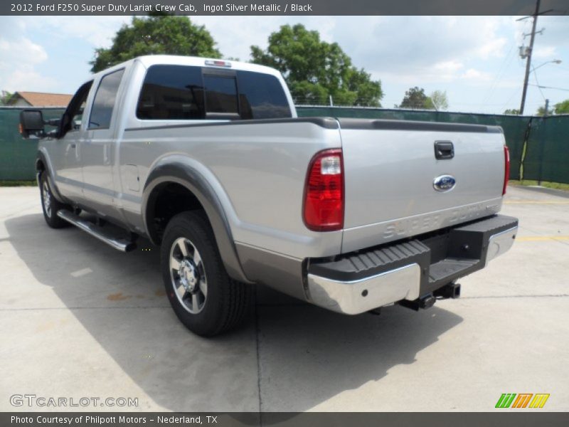 Ingot Silver Metallic / Black 2012 Ford F250 Super Duty Lariat Crew Cab