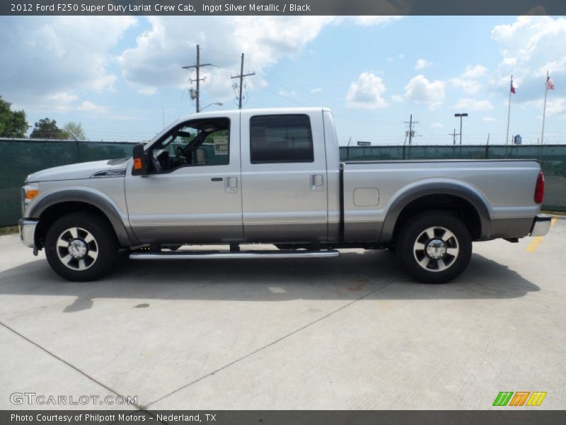 Ingot Silver Metallic / Black 2012 Ford F250 Super Duty Lariat Crew Cab