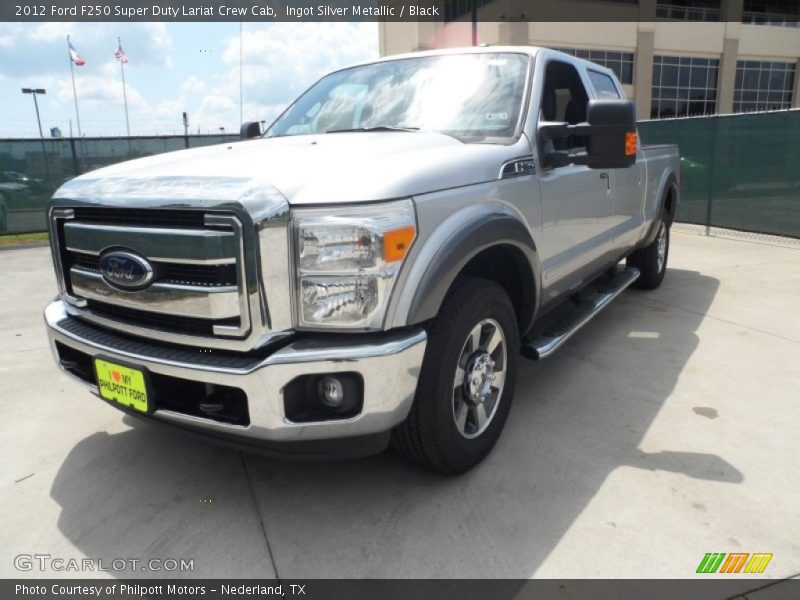 Ingot Silver Metallic / Black 2012 Ford F250 Super Duty Lariat Crew Cab