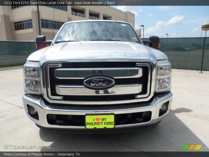 Ingot Silver Metallic / Black 2012 Ford F250 Super Duty Lariat Crew Cab