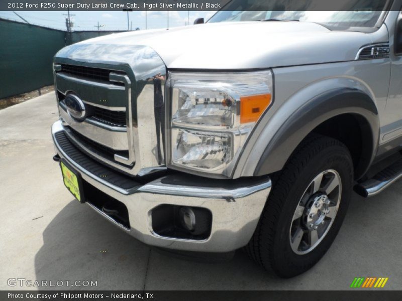 Ingot Silver Metallic / Black 2012 Ford F250 Super Duty Lariat Crew Cab