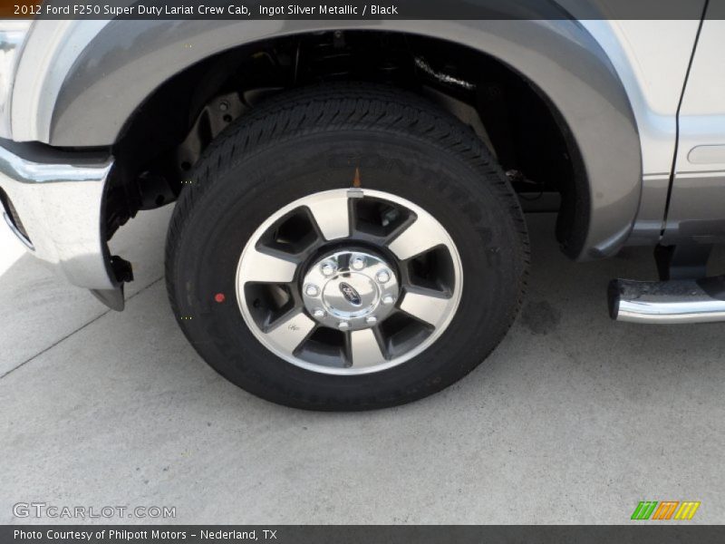 Ingot Silver Metallic / Black 2012 Ford F250 Super Duty Lariat Crew Cab
