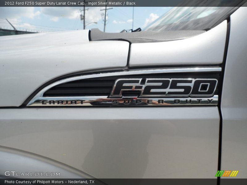 Ingot Silver Metallic / Black 2012 Ford F250 Super Duty Lariat Crew Cab