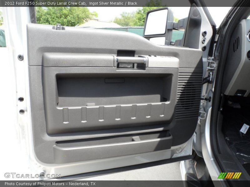 Ingot Silver Metallic / Black 2012 Ford F250 Super Duty Lariat Crew Cab