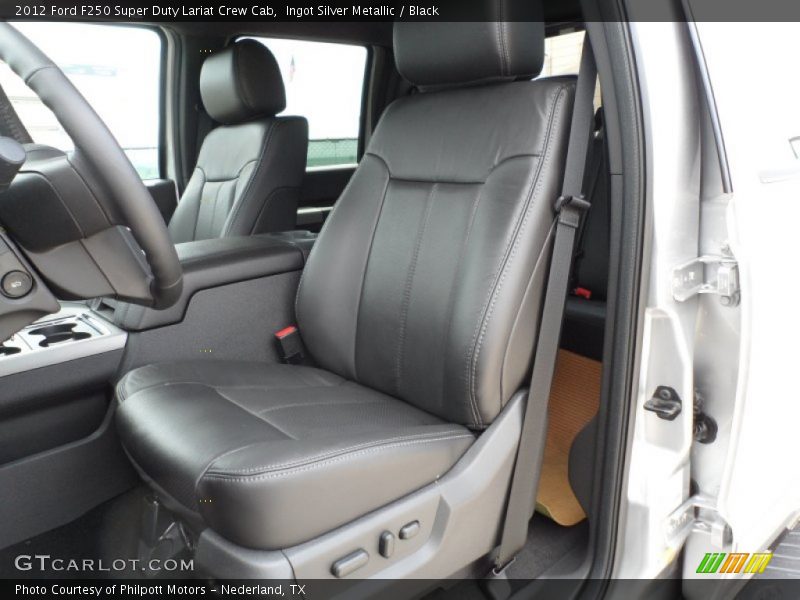 Ingot Silver Metallic / Black 2012 Ford F250 Super Duty Lariat Crew Cab