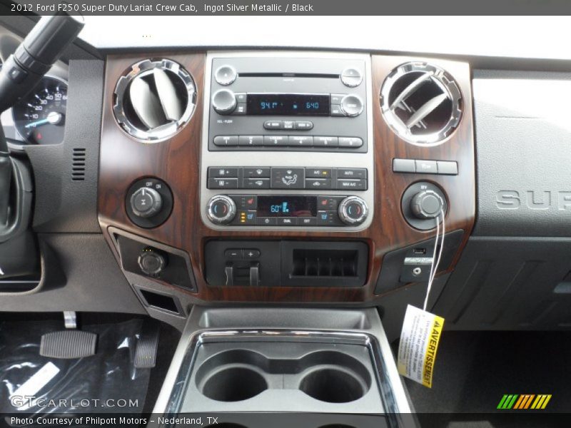 Ingot Silver Metallic / Black 2012 Ford F250 Super Duty Lariat Crew Cab