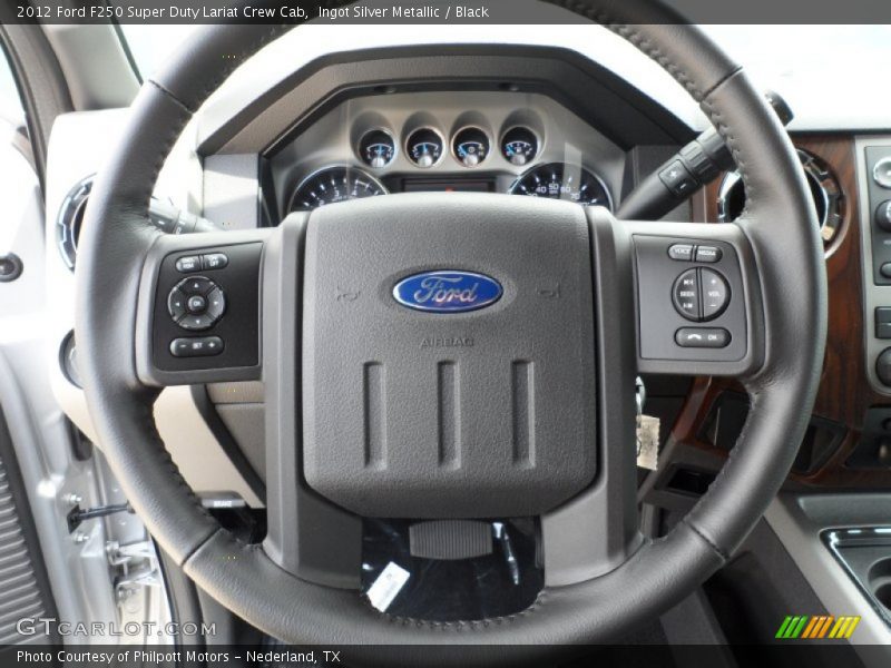 Ingot Silver Metallic / Black 2012 Ford F250 Super Duty Lariat Crew Cab