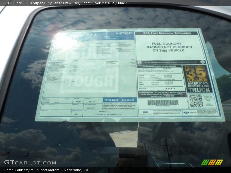 Ingot Silver Metallic / Black 2012 Ford F250 Super Duty Lariat Crew Cab