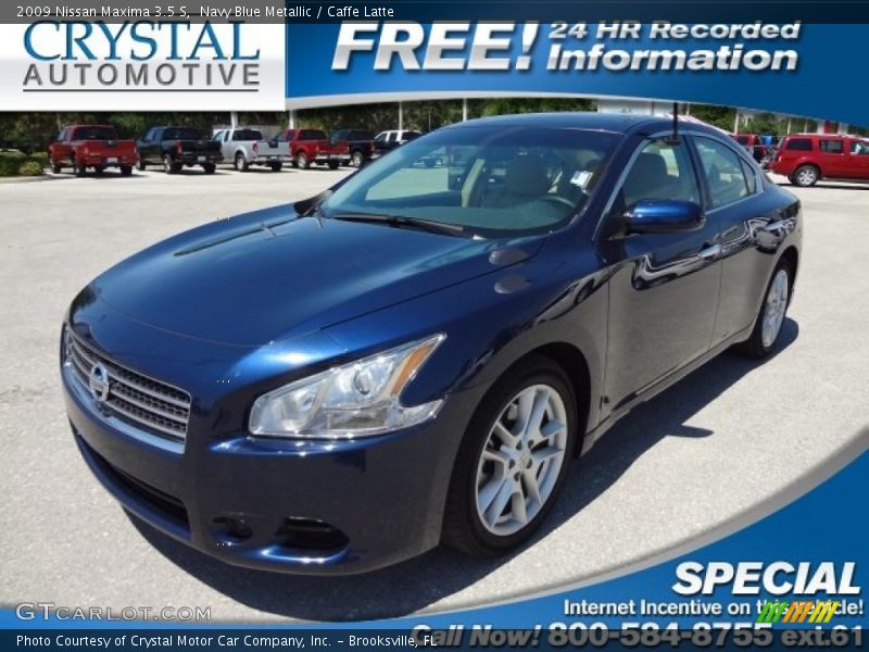 Navy Blue Metallic / Caffe Latte 2009 Nissan Maxima 3.5 S