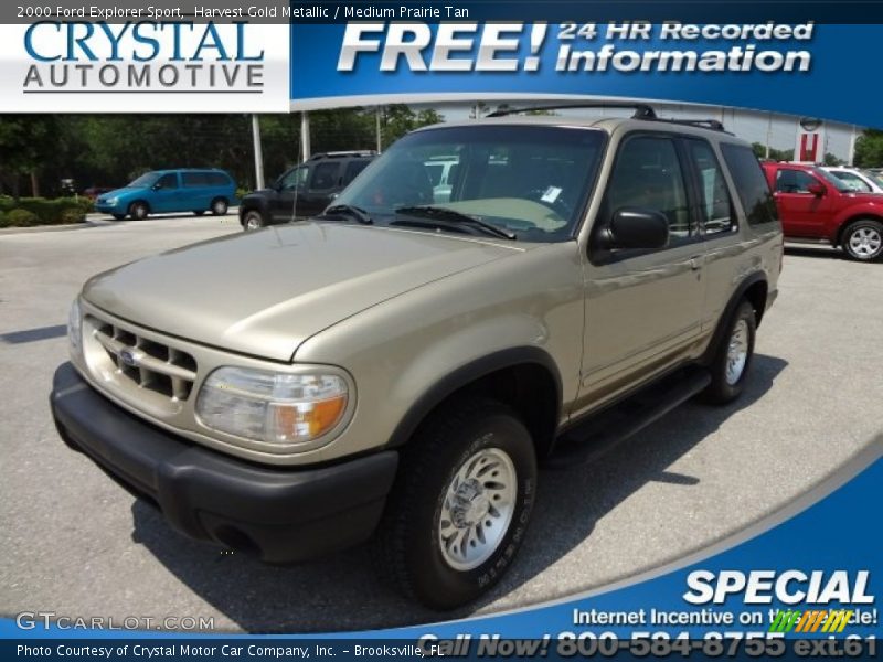 Harvest Gold Metallic / Medium Prairie Tan 2000 Ford Explorer Sport