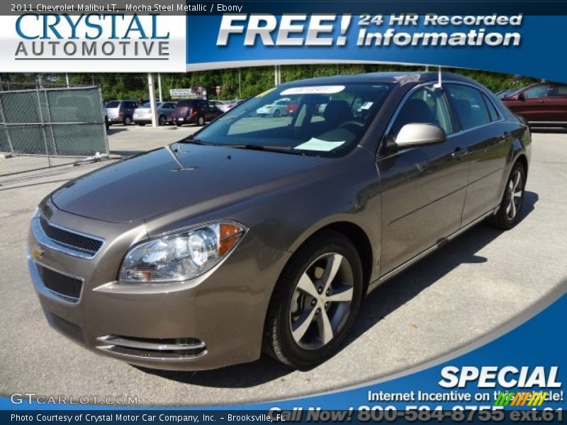 Mocha Steel Metallic / Ebony 2011 Chevrolet Malibu LT