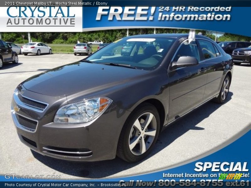 Mocha Steel Metallic / Ebony 2011 Chevrolet Malibu LT