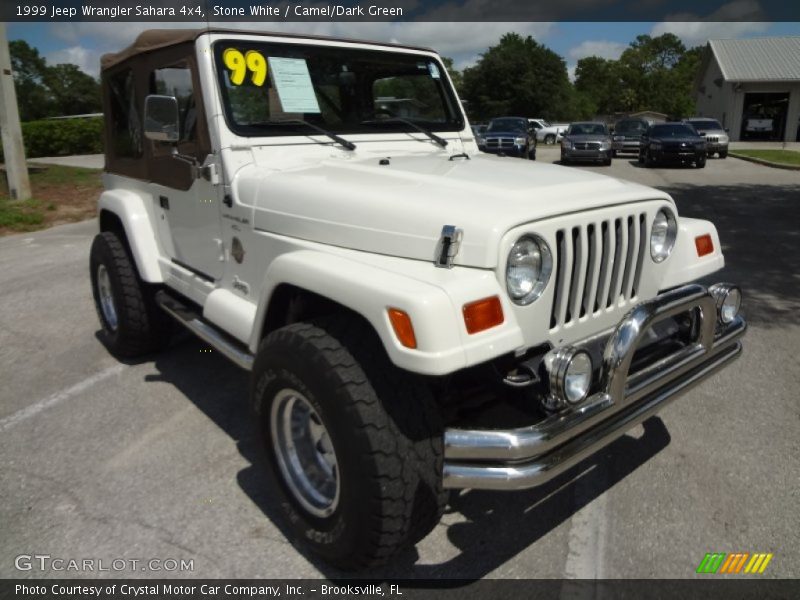 Stone White / Camel/Dark Green 1999 Jeep Wrangler Sahara 4x4