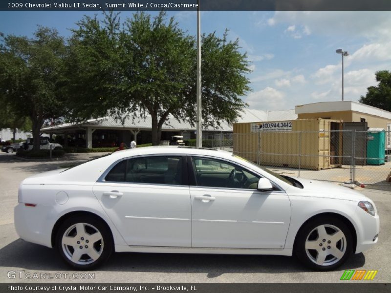 Summit White / Cocoa/Cashmere 2009 Chevrolet Malibu LT Sedan