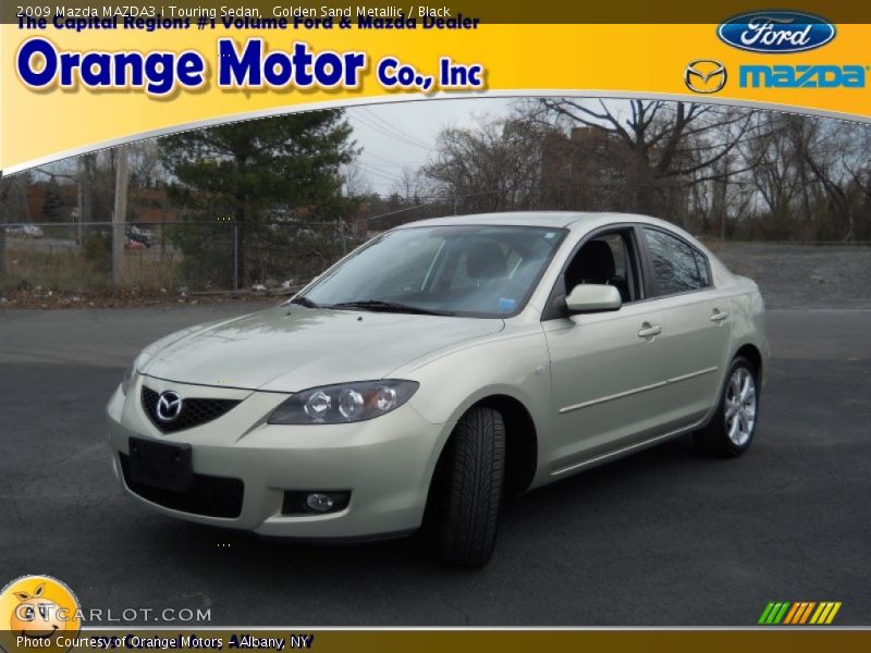 Golden Sand Metallic / Black 2009 Mazda MAZDA3 i Touring Sedan