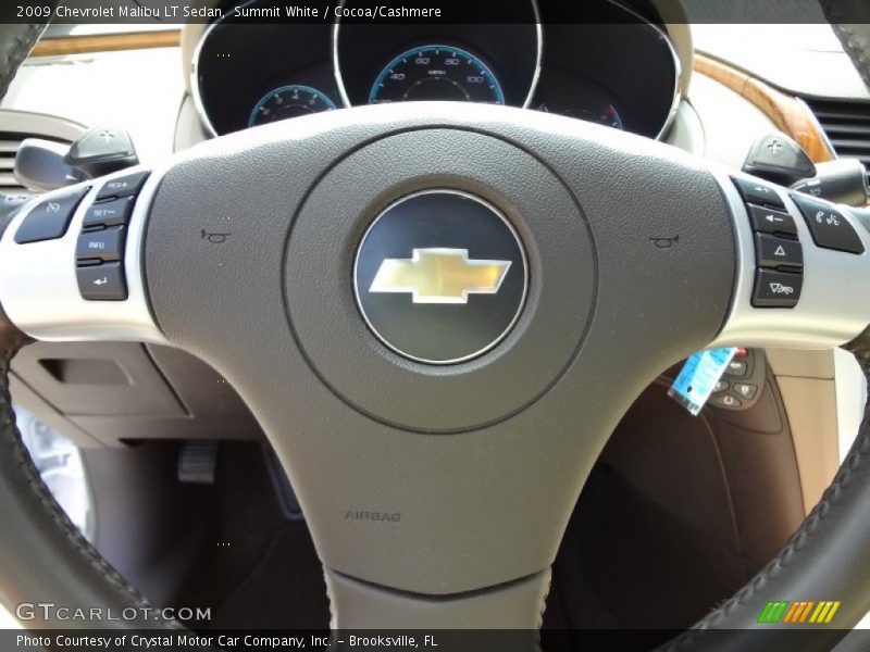 Summit White / Cocoa/Cashmere 2009 Chevrolet Malibu LT Sedan