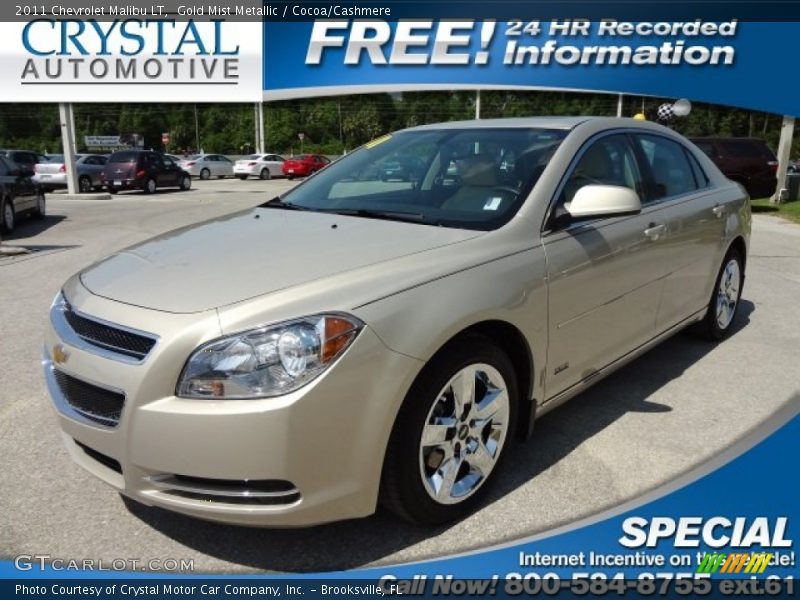 Gold Mist Metallic / Cocoa/Cashmere 2011 Chevrolet Malibu LT