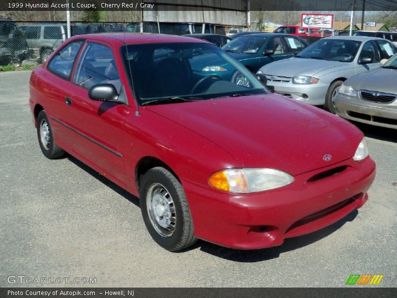 Cherry Red / Gray 1999 Hyundai Accent L Coupe