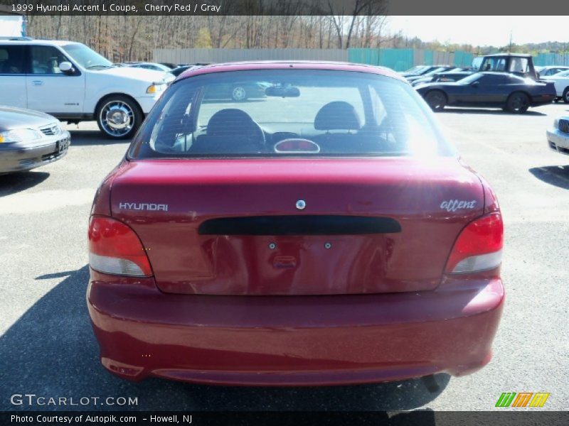 Cherry Red / Gray 1999 Hyundai Accent L Coupe