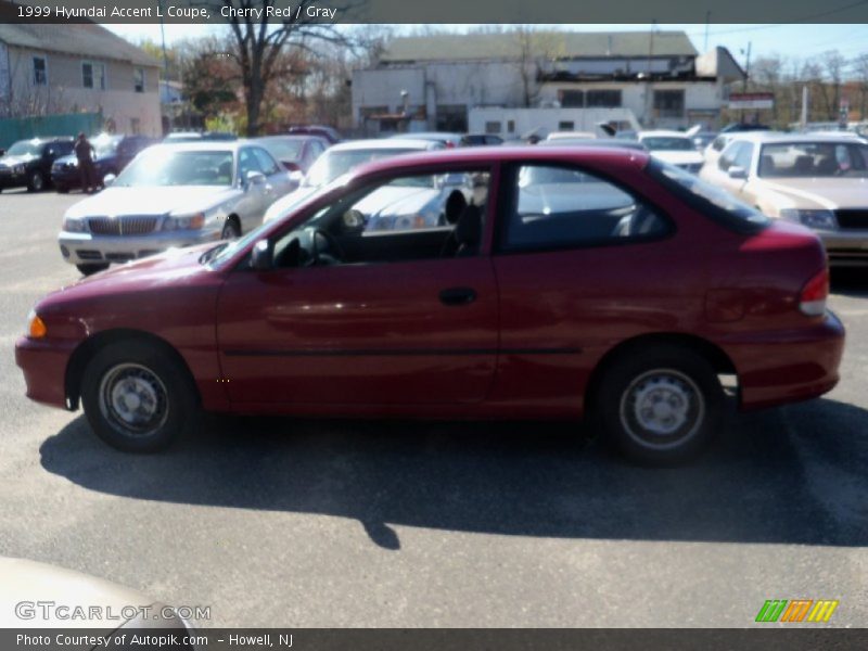 Cherry Red / Gray 1999 Hyundai Accent L Coupe