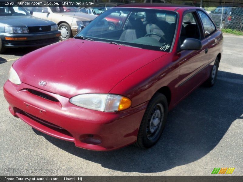 Cherry Red / Gray 1999 Hyundai Accent L Coupe