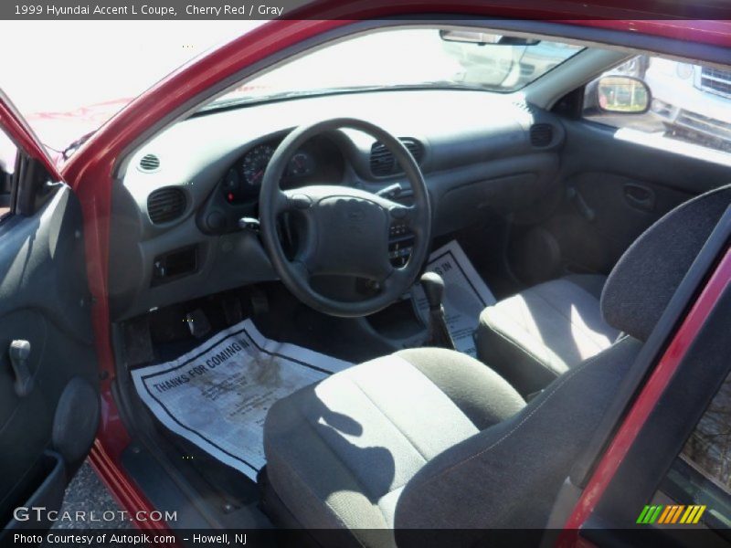 Cherry Red / Gray 1999 Hyundai Accent L Coupe