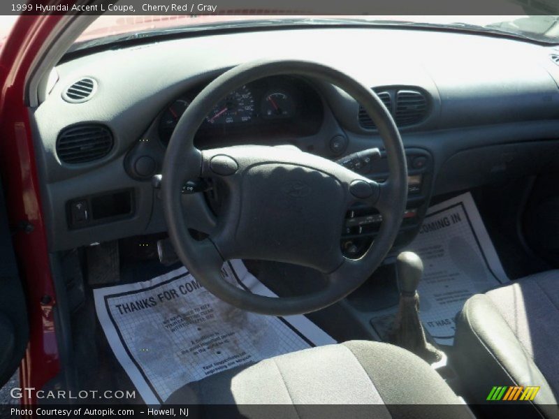 Cherry Red / Gray 1999 Hyundai Accent L Coupe