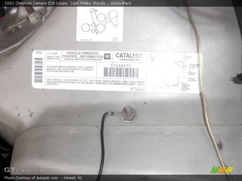 Light Pewter Metallic / Ebony Black 2002 Chevrolet Camaro Z28 Coupe