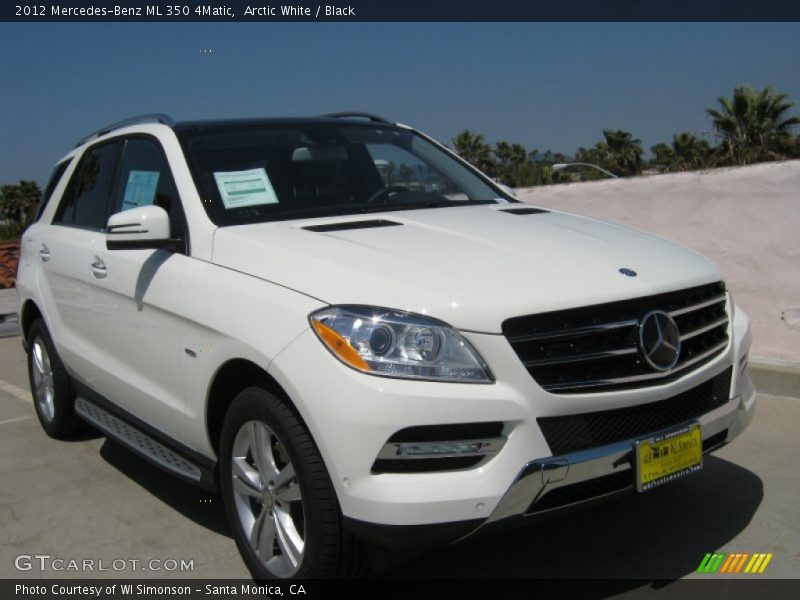 Arctic White / Black 2012 Mercedes-Benz ML 350 4Matic
